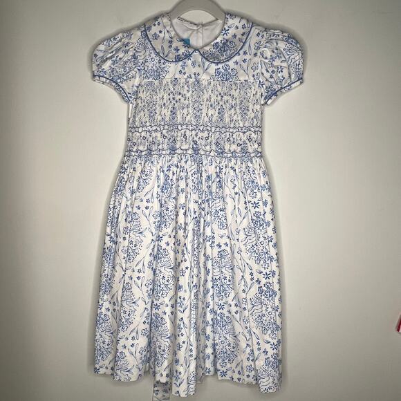Anavini Bunny Printed Smock Dress Girls Size 6 - Picture 2 of 7